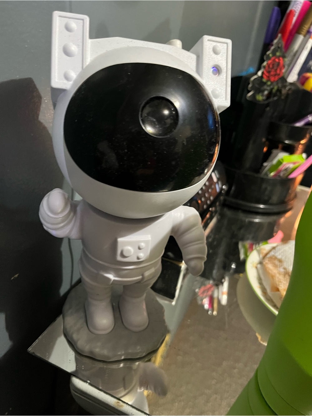 White Astronaut Desk Lamp with Black Visor - Unbranded